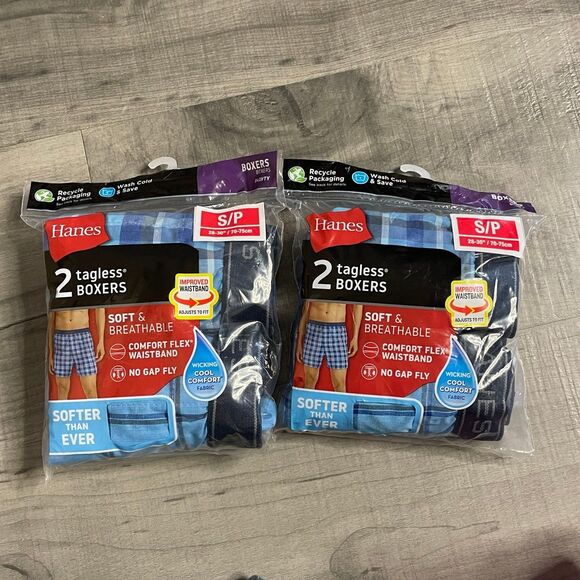 4 pairs Hanes men’s boxers underwear size small - Picture 1 of 4